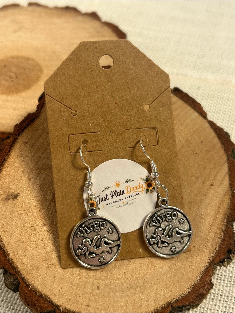 Virgo Zodiac Astrology Dangle Earrings | Handmade NWT